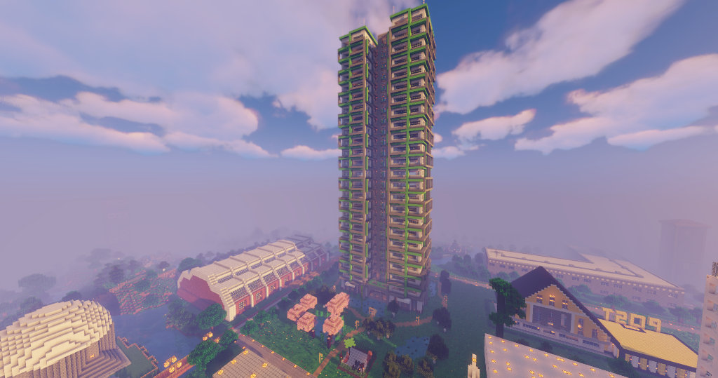 Gesamtansicht des New MineCity Hochhauses